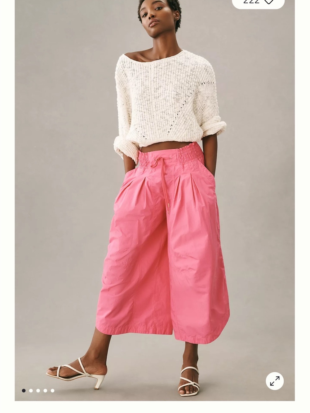 Anthropologie Coral Pink Elastic-Waist Bermudas